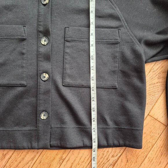 Athleta XXS Allure Shirt Jacket, Black Oversized Top Layer Work Travel - Picture 12 of 16